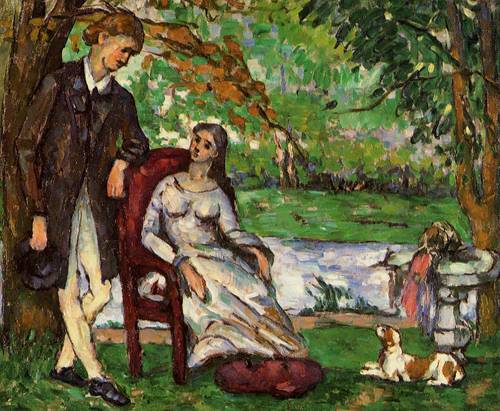Couple In A Garden or The Conversation by Paul Cezanne